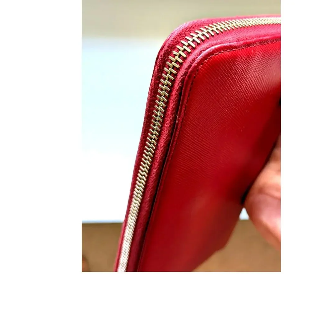 Prada Saffiano Leather Fiocco Zip-Around Wallet